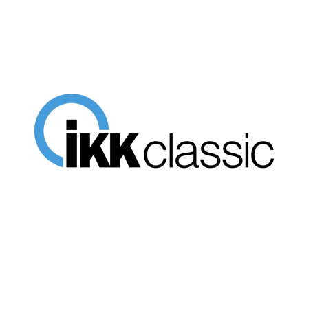 IKK classic Logo von IKK classic mit blauem Kreis und Schriftzug in Schwarz.